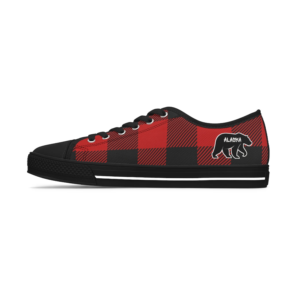 Women's Alaska Plaid Low Top Sneakers - thecruisenavigator.com