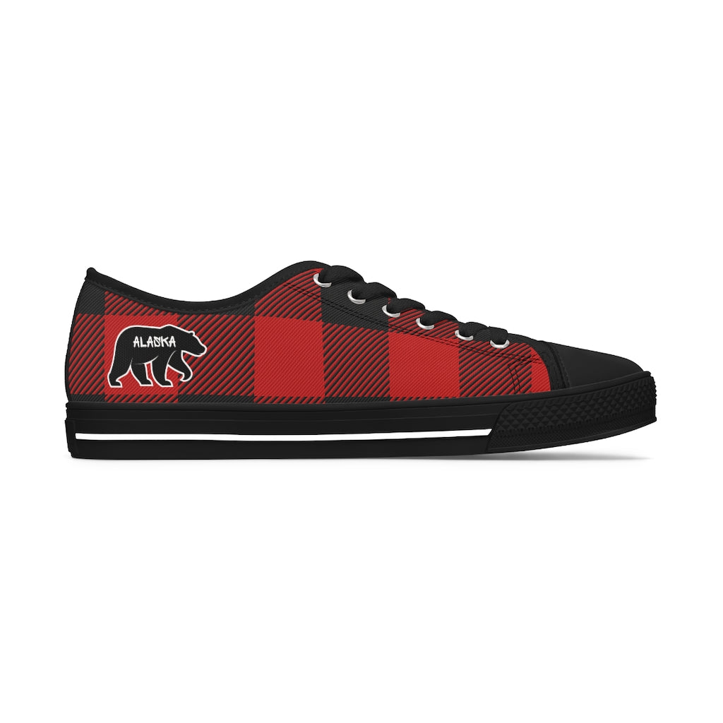 Women's Alaska Plaid Low Top Sneakers - thecruisenavigator.com