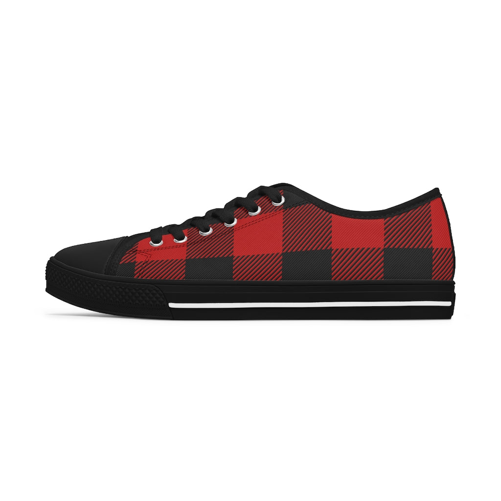 Women's Alaska Plaid Low Top Sneakers - thecruisenavigator.com