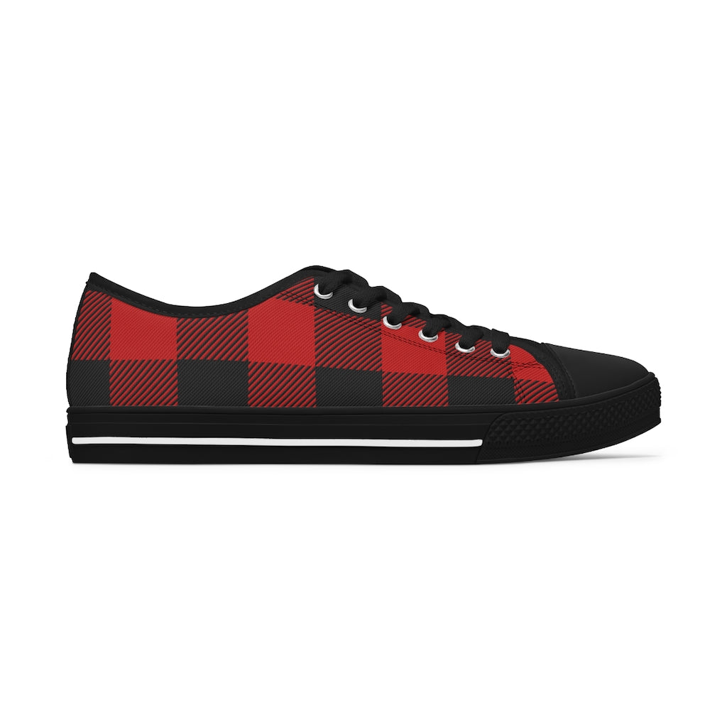 Women's Alaska Plaid Low Top Sneakers - thecruisenavigator.com